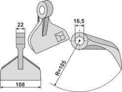 Hammerkniv 108x22 mm Til Ferri MT