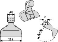 Hammerkniv 118x40 mm hull 20