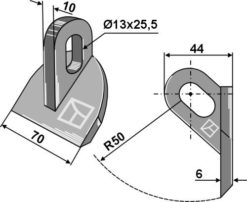 Hammerkniv 70x10 mm hull 13x25,5