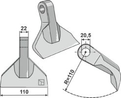 Hammerkniv 110x22 mm hull 20,5