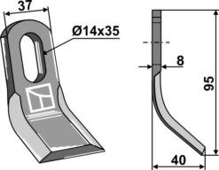 Y-kniv 95x37 mm hull 14x35