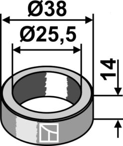 Bøssing 14 Ø38/Ø25,5 hull 25,5