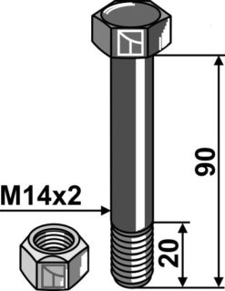 Bolt M14x2x90 12.9 m/mutter