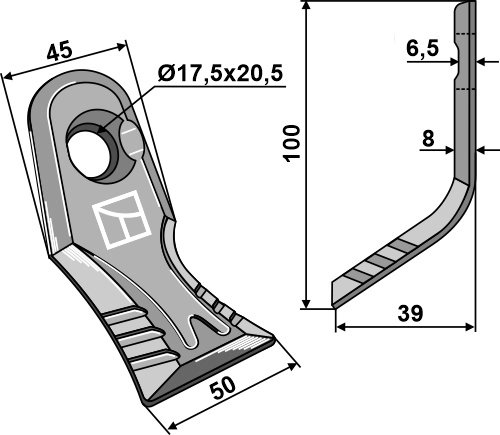 Y-kniv 100x45 mm Til Noremat XF8 | Industriehof Y-kniv 100x45 mm Til Noremat XF8