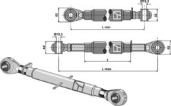 Kat. I Toppstag M24x3 herdet L 230-270 mm