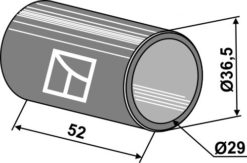 Kat. III-II Reduksjonsbøssing Ø36,5 L 52 mm
