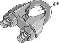 Wireklemme DIN 741 for wire Ø40, galvanisert