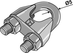 Wireklemme DIN 741 for wire Ø5, galvanisert