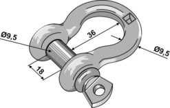 Buet sjakkel Ø9,5, galvanisert