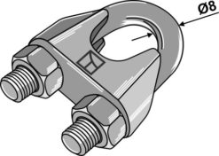 Wireklemme DIN 741 for wire Ø10, galvanisert