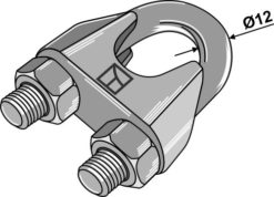 Wireklemme DIN 741 for wire Ø16, galvanisert
