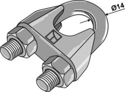 Wireklemme DIN 741 for wire Ø22, galvanisert
