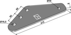 Støtteplate hull 16,5, avst. 80