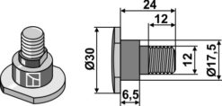 Knivbolt M12x1,75 12.9 Til Krone AM167