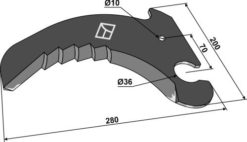 Rundballepressekniv 280 mm Til Krone Combi Pack 1500