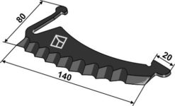 Rundballepressekniv 140 mm Til Krone KR 8-16