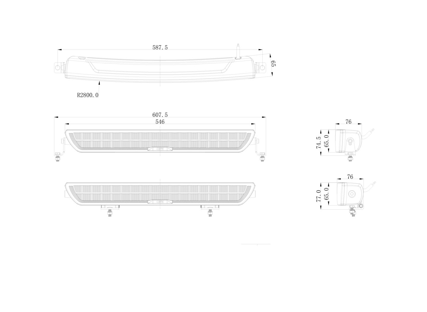 OZZ DBR1 P20" Fjernlys, sort hus Dobbelt LED-bar med posisjonslys | Ozz OZZ DBR1 P20" Fjernlys, sort hus Dobbelt LED-bar med posisjonslys - Bilde 4