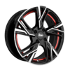 Aluminiumsfelger RS5 RS5 fra MAM WHEELS i farge BLACK FRONT POLISH RED INSIDE