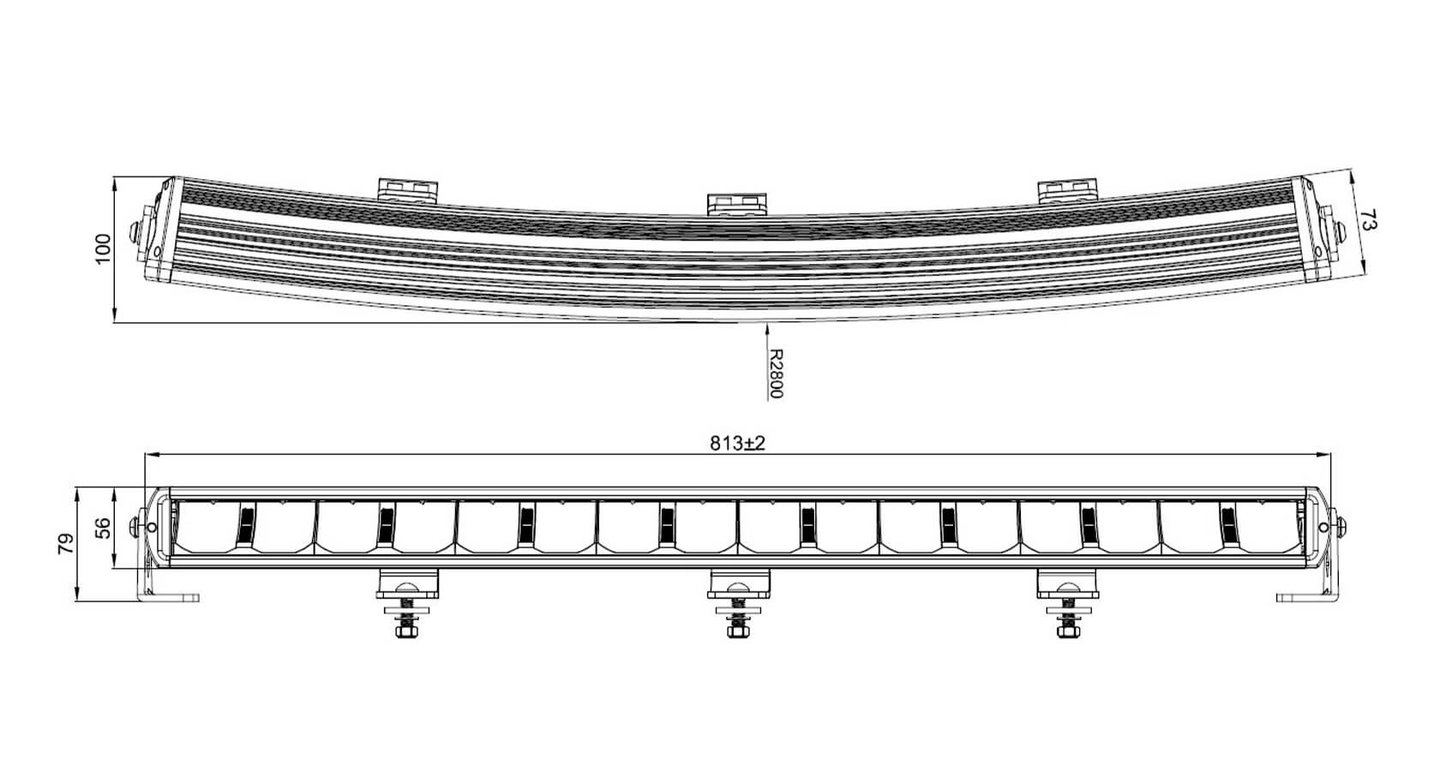 LEDbar BRT 31" kurvet 19200 lumen 19200lm, Ref. 45, 1 lux@ 495m | BRT LEDbar BRT 31" kurvet 19200 lumen 19200lm, Ref. 45, 1 lux@ 495m - Bilde 5