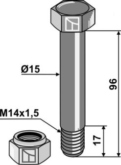 Alternative view of Komplett kniv til Bomford med kraftige Y kniver