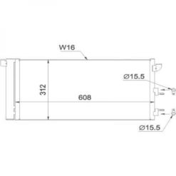 Kondenser A/C kjøler - Fiat