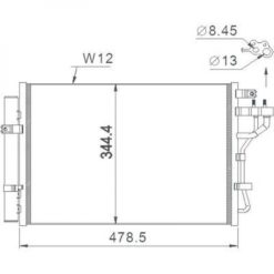 Kondenser A/C kjøler - KIA