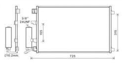 Kondenser A/C kjøler - Nissan