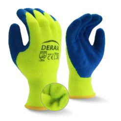 Derax vinterhanske med synlighets farger Størrelse 9 Latex belagt, pris pr par