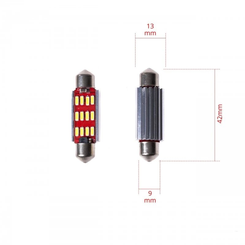 Einparts EPL51 LED C10W Pærer 42MM 12 SMD 4014 CANBUS (2 stk) | EINPARTS Einparts EPL51 LED C10W Pærer 42MM 12 SMD 4014 CANBUS (2 stk) - Bilde 3