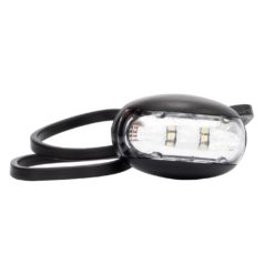 Ovalt, hvitt markeringslys 12-36V, LED, kabel
