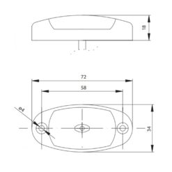 Alternative view of Ovalt, gult markeringslys LED, 12-36V