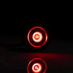 Alternative view of Rødt mini LED markeringslys for hull montering på flater og rør