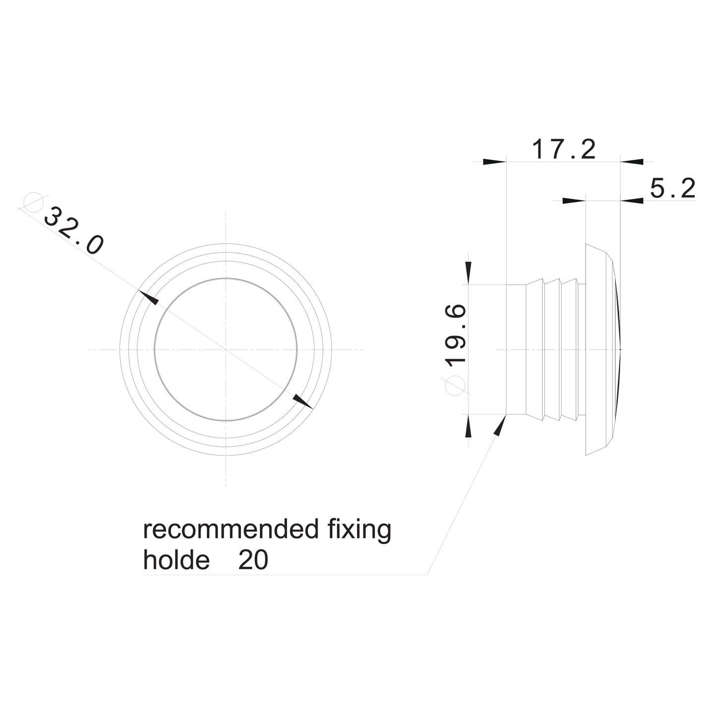 Grønt mini LED markeringslys for hull montering på flater og rør | Fristom Grønt mini LED markeringslys for hull montering på flater og rør - Bilde 6