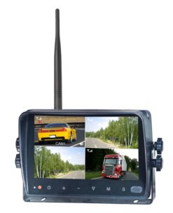 7" trådløs quadt HD ryggekameraskjerm For opptil 4 trådløse HD kamera