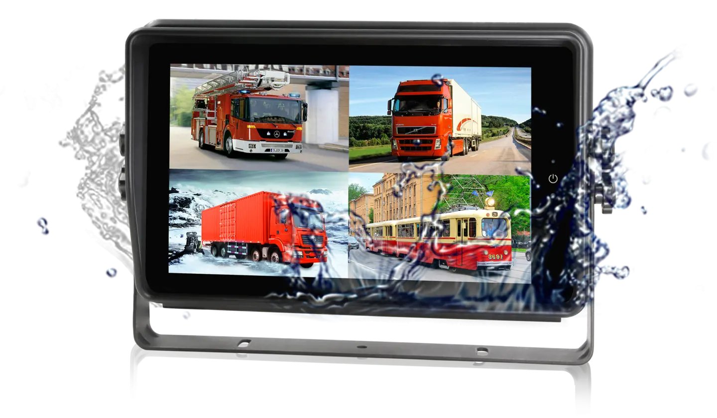 10,1" trådløs skjerm med splitt og touch Stor Vanntett skjerm for flere kamera | 24C 10,1" trådløs skjerm med splitt og touch Stor Vanntett skjerm for flere kamera