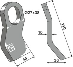 Original 50mm slagkniv passende til Slagkraft