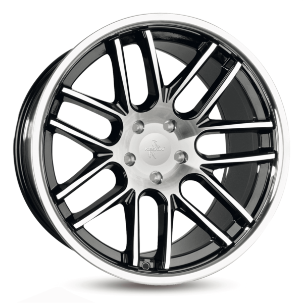 Aluminiumsfelger KT14 CONCAVE fra KESKIN WHEELS i farge BLACK FRONT POLISH STEEL LIP