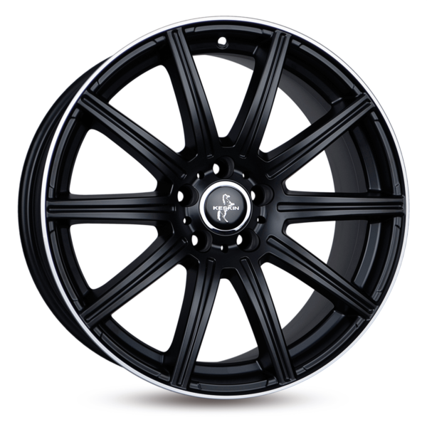 Aluminiumsfelger KT16 DYNAMIC fra KESKIN WHEELS i farge MATT BLACK LIP POLISH