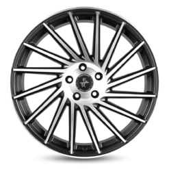 Aluminiumsfelger KT17 HURRICANE fra KESKIN WHEELS i farge MATT BLACK FRONT POLISH