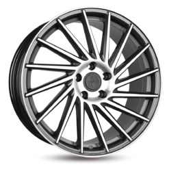 Aluminiumsfelger KT17 HURRICANE fra KESKIN WHEELS i farge PALLADIUM FRONT POLISH