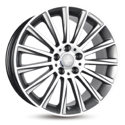 Aluminiumsfelger KT18 TURBO fra KESKIN WHEELS i farge PALLADIUM FRONT POLISH