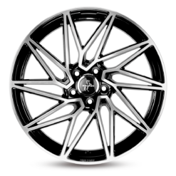 Aluminiumsfelger KT20 FUTURE fra KESKIN WHEELS i farge BLACK FRONT POLISH