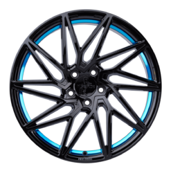 Aluminiumsfelger KT20 FUTURE fra KESKIN WHEELS i farge BLACK PAINTED BLUE INSIDE