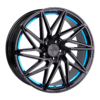 Aluminiumsfelger KT20 FUTURE fra KESKIN WHEELS i farge BLACK PAINTED BLUE INSIDE