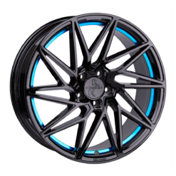 Aluminiumsfelger KT20 FUTURE fra KESKIN WHEELS i farge BLACK PAINTED BLUE INSIDE