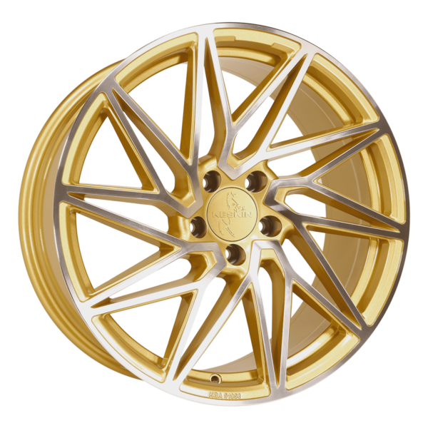 Aluminiumsfelger KT20 FUTURE fra KESKIN WHEELS i farge GOLD FRONT POLISH