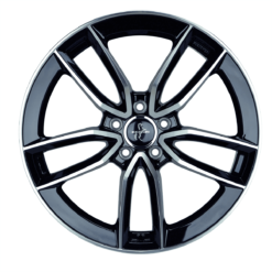 Aluminiumsfelger KT21 ELEGANT fra KESKIN WHEELS i farge BLACK FRONT POLISH