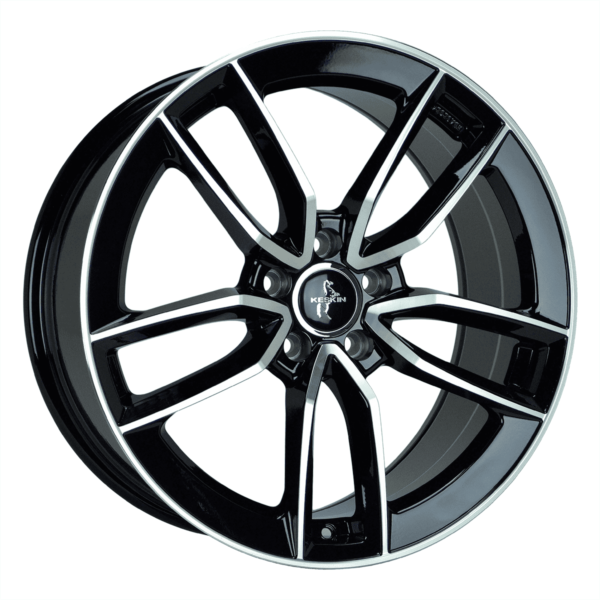 Aluminiumsfelger KT21 ELEGANT fra KESKIN WHEELS i farge BLACK FRONT POLISH