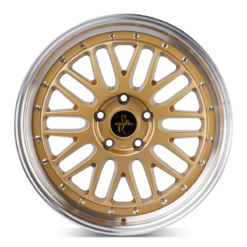 Aluminiumsfelger KT22 RETRO fra KESKIN WHEELS i farge GOLD LIP POLISH
