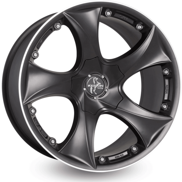 Aluminiumsfelger KT9 MALIK fra KESKIN WHEELS i farge MATT BLACK LIP POLISH